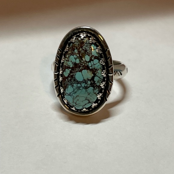 Vintage Sterling Silver Blue Moon Turquoise Ring size 9 - Picture 8 of 9